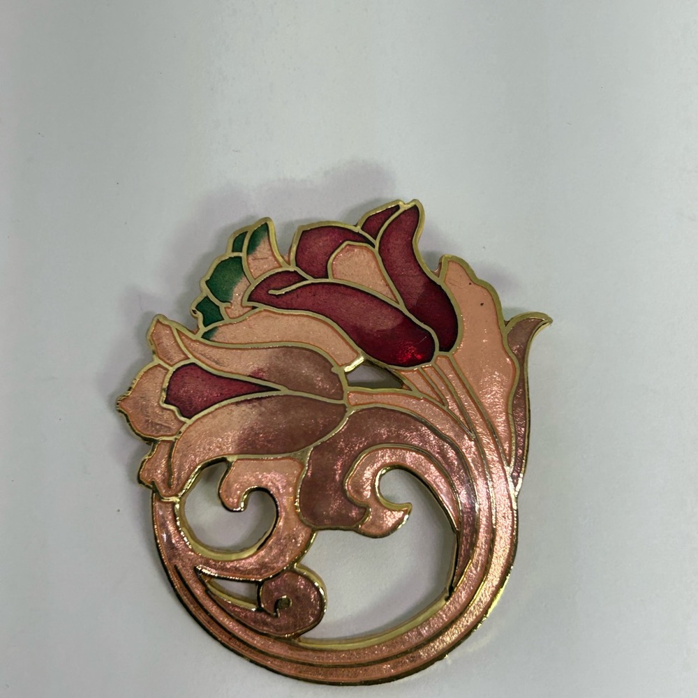 Floral Enamel Brooch